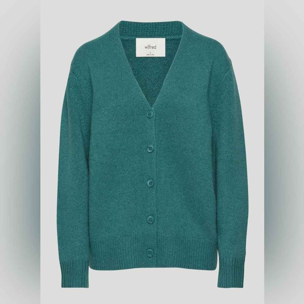 Wilfred Parco 💯 Cashemere Deep Teal Women's Cardigan